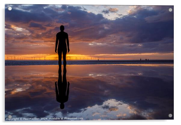Reflections at Crosby Beach Acrylic by Paul Madden