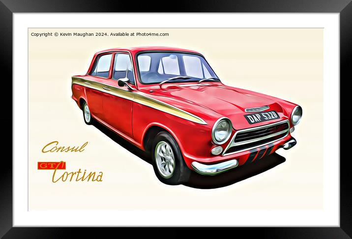 Ford Consul Cortina GT Mk1 1964 Framed Mounted Print by Kevin Maughan