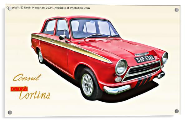 Ford Consul Cortina GT Mk1 1964 Acrylic by Kevin Maughan