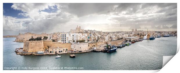 Malta Grand Harbour, George Cross island  Print by Holly Burgess