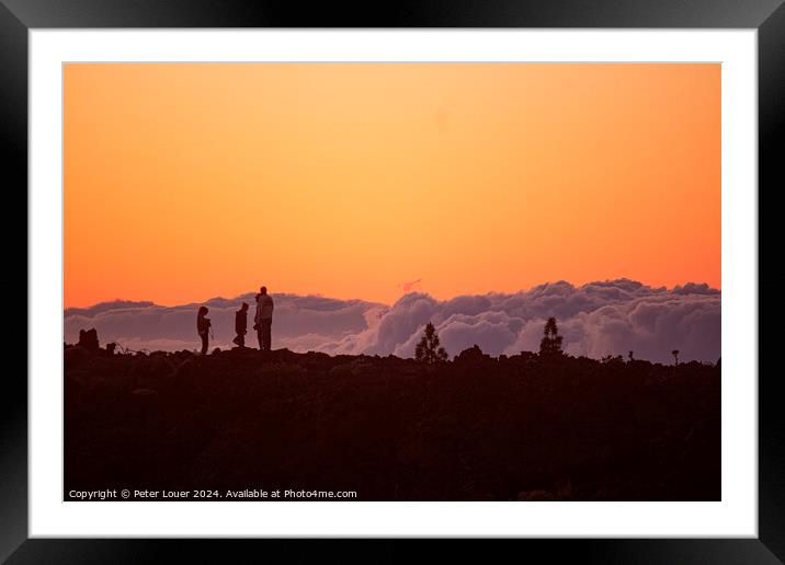 Sunset above the clouds Framed Mounted Print by Peter Louer