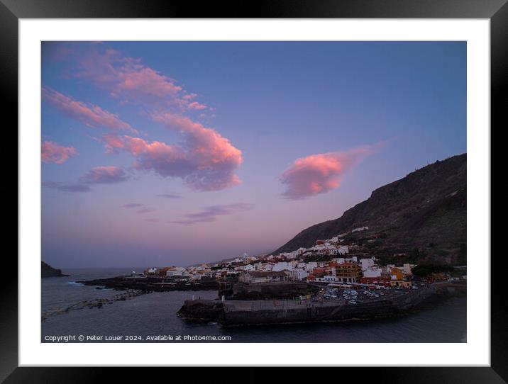 Sunset over Garachico Framed Mounted Print by Peter Louer