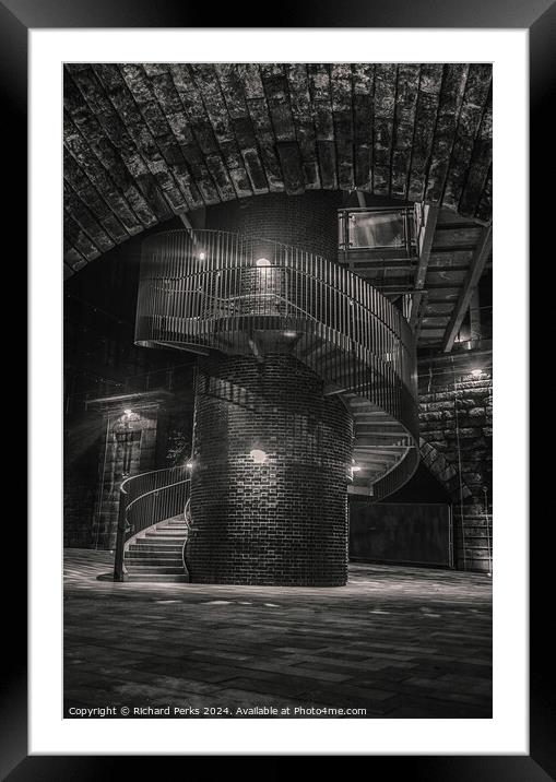 Stone Spiral Staircase - Leeds Citycentre Framed Mounted Print by Richard Perks