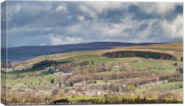 Middleton in Teesdale from Bail Hill, Mickleton Canvas Print by Richard Laidler