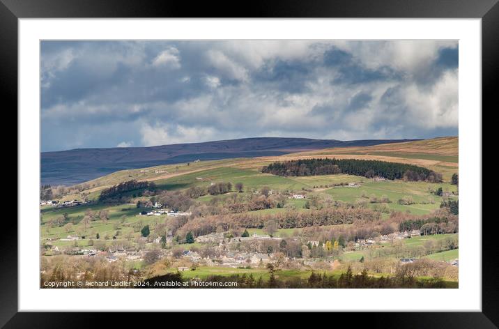 Middleton in Teesdale from Bail Hill, Mickleton Framed Mounted Print by Richard Laidler