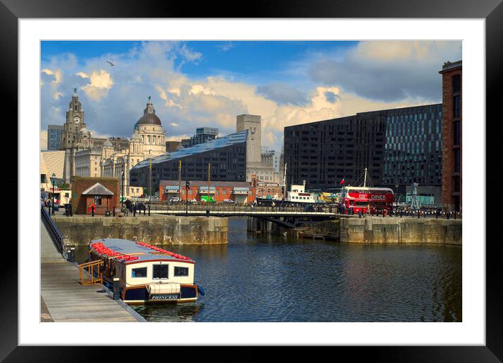 Liverpool Albert Dock Cityscape Framed Mounted Print by Alison Chambers