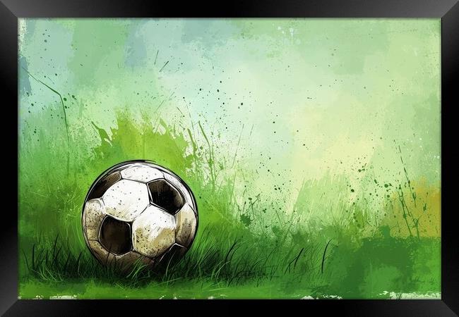A background for a big game of soccer event. Framed Print by Michael Piepgras