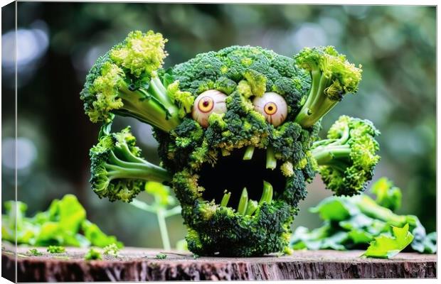 A horrible monster made from broccoli. Canvas Print by Michael Piepgras