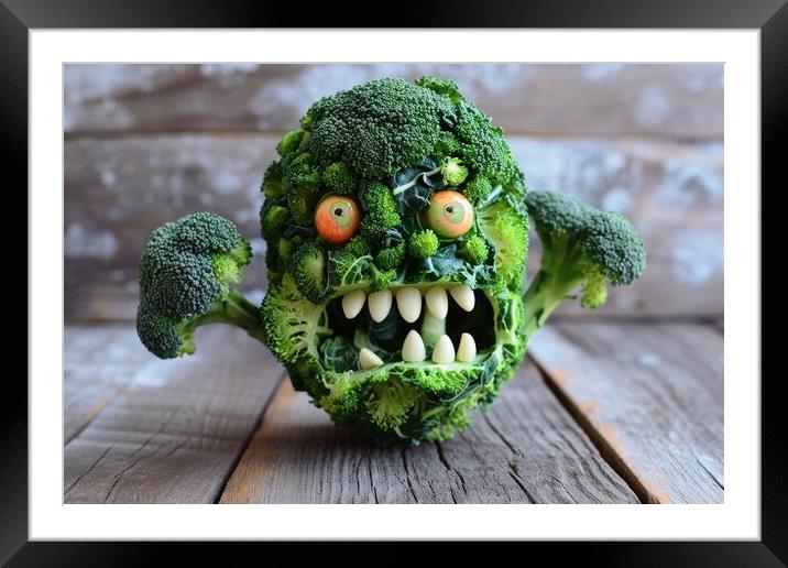 A horrible monster made from broccoli. Framed Mounted Print by Michael Piepgras