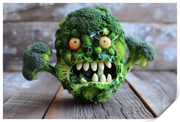 A horrible monster made from broccoli. Print by Michael Piepgras
