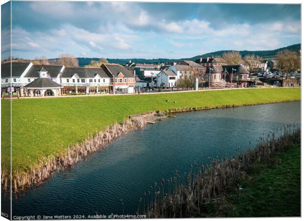 Caerphilly Town Canvas Print by Jane Metters