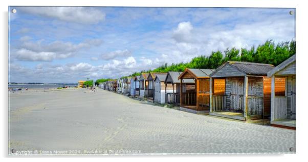 West Wittering beach Huts   Acrylic by Diana Mower