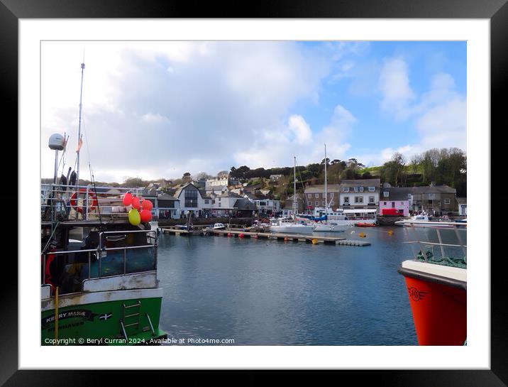 Padstow Harbour Framed Mounted Print by Beryl Curran
