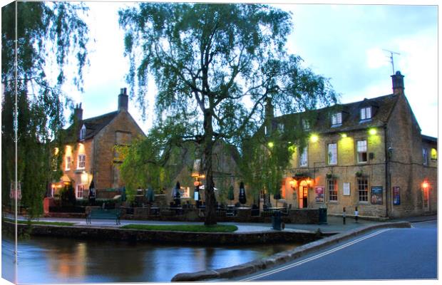 Old Manse Hotel Bourton on the Water Cotswolds Canvas Print by Andy Evans Photos