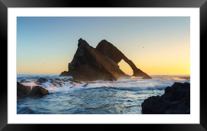 Golden Sunrise on Bow Fiddle Rock Framed Mounted Print by Anthony McGeever