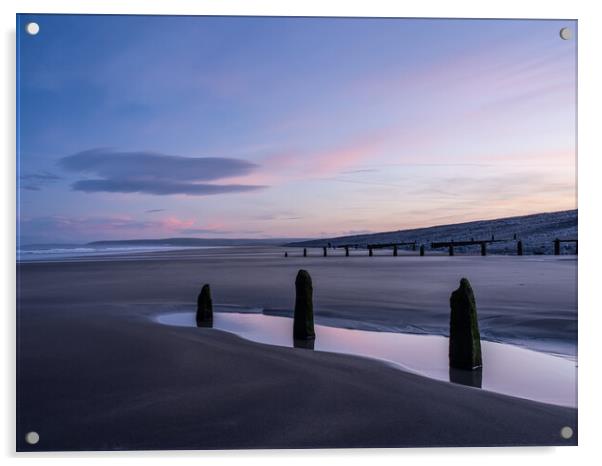 Westward Ho! beach sunrise Acrylic by Tony Twyman