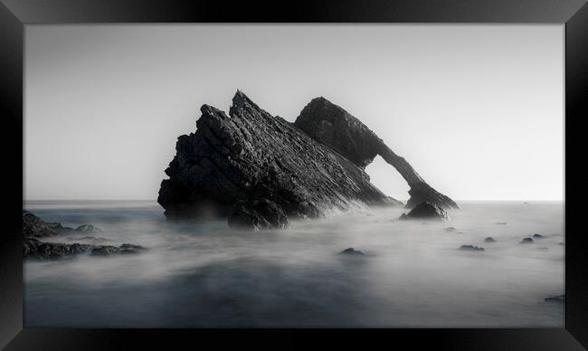 Bow Fiddle Rock Black and White Framed Print by Anthony McGeever