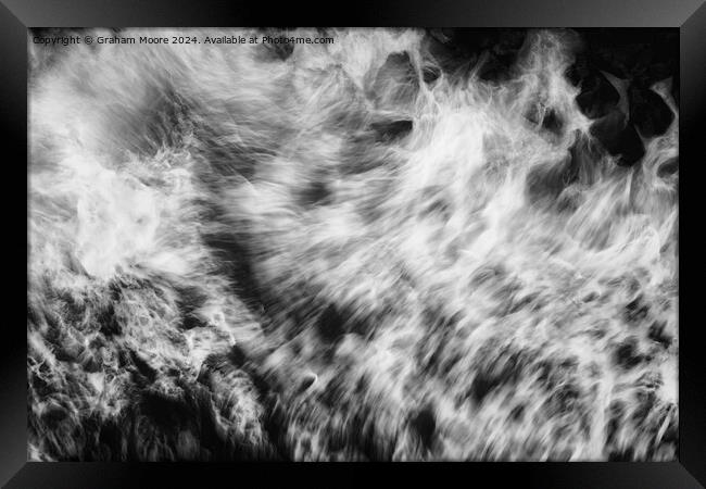 Waves crashing blurred motion Framed Print by Graham Moore