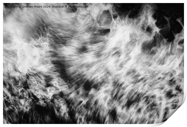 Waves crashing blurred motion Print by Graham Moore