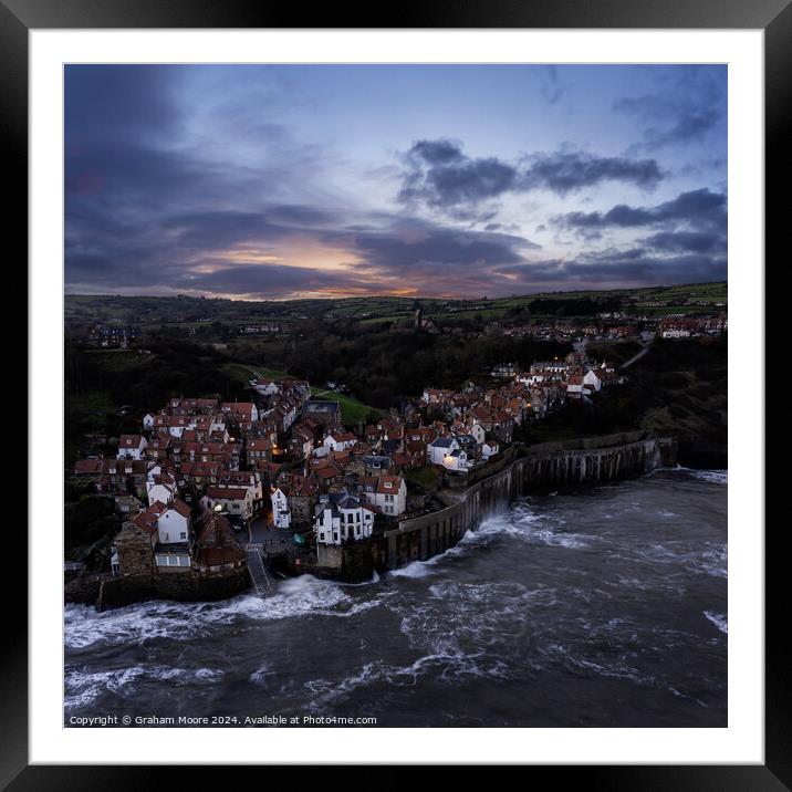 Robin Hoods Bay sunset tide in Framed Mounted Print by Graham Moore