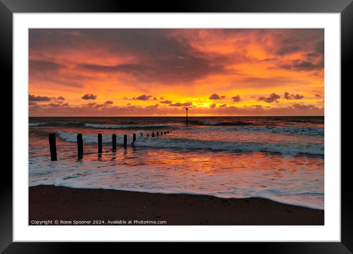 Sunrise on Teignmouth Beach Framed Mounted Print by Rosie Spooner