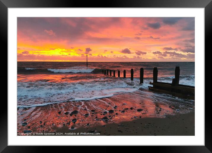Sunrise Teignmouth Beach Framed Mounted Print by Rosie Spooner