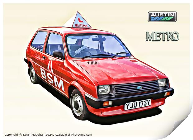 Austin Metro BSM Driving School Print by Kevin Maughan