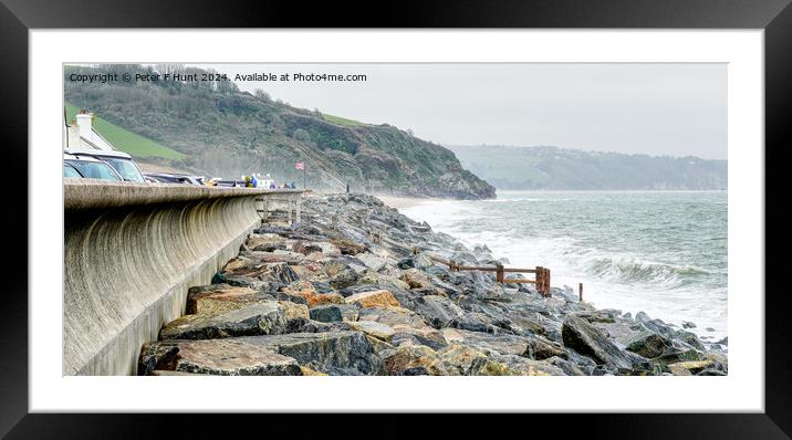 The Sea Defenses At Beesands Framed Mounted Print by Peter F Hunt