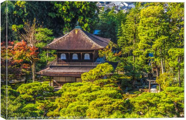 Colorful Ginkakuji Silver Pavilion Tori Gate Buddhist Temple Kyo Canvas Print by William Perry