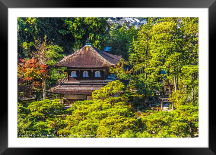 Colorful Ginkakuji Silver Pavilion Tori Gate Buddhist Temple Kyo Framed Mounted Print by William Perry