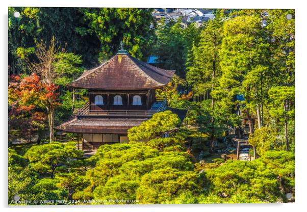 Colorful Ginkakuji Silver Pavilion Tori Gate Buddhist Temple Kyo Acrylic by William Perry