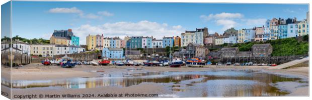 Tenby Panoramic Canvas Print by Martin Williams
