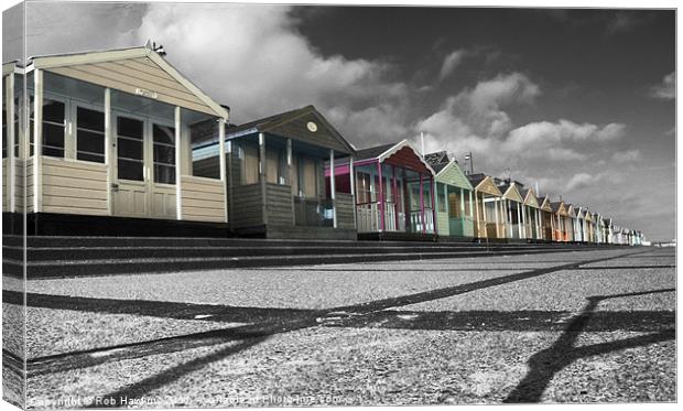The Beach huts at Southwold Canvas Print by Rob Hawkins