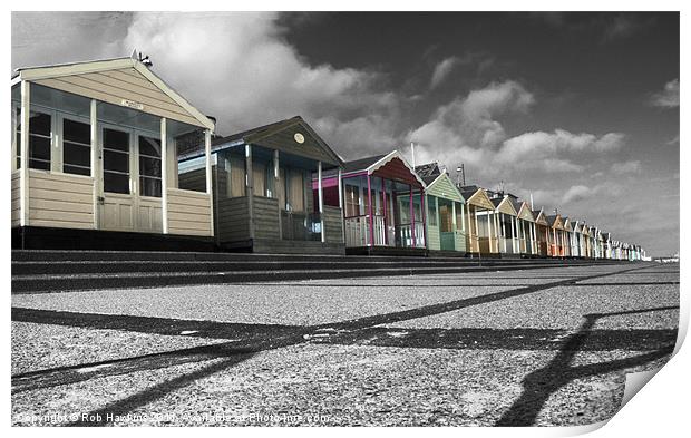 The Beach huts at Southwold Print by Rob Hawkins
