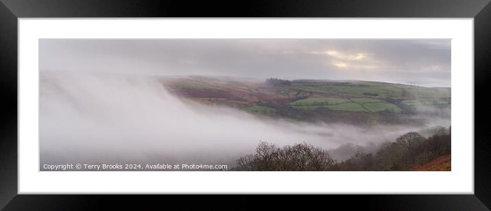 Misty Valley Panorama Framed Mounted Print by Terry Brooks