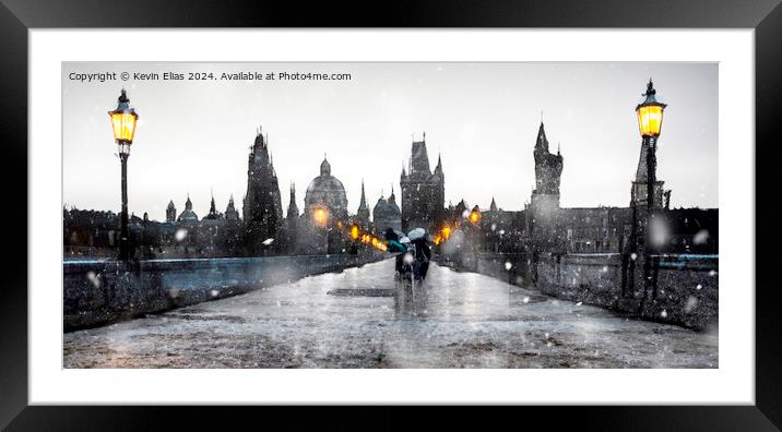Winter in Prague Framed Mounted Print by Kevin Elias