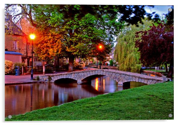 Bourton On The Water Cotswolds England Acrylic by Andy Evans Photos