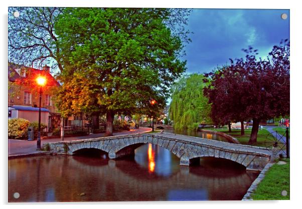 Bourton On The Water Cotswolds England Acrylic by Andy Evans Photos