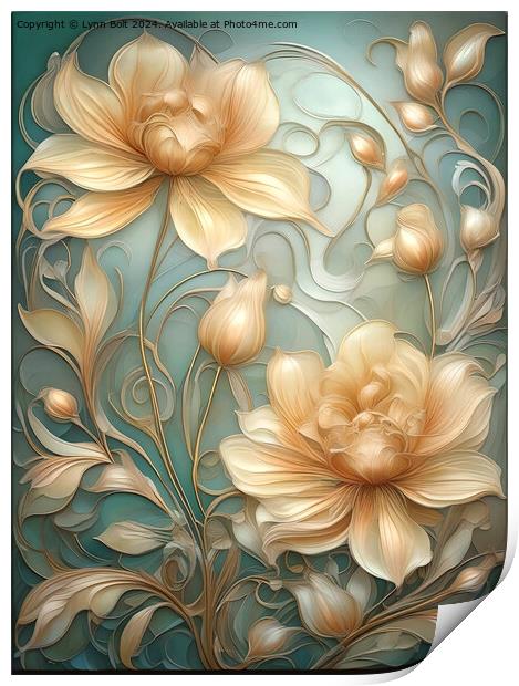 Flowers Art Nouveau Style Print by Lynn Bolt