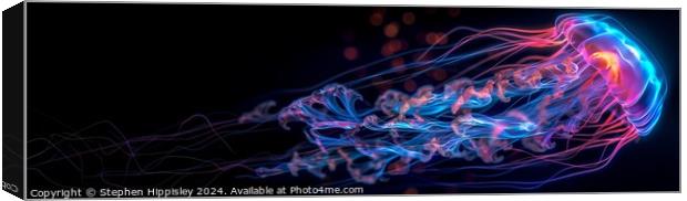 Close-up of an irridescent deep water jellyfish Canvas Print by Stephen Hippisley