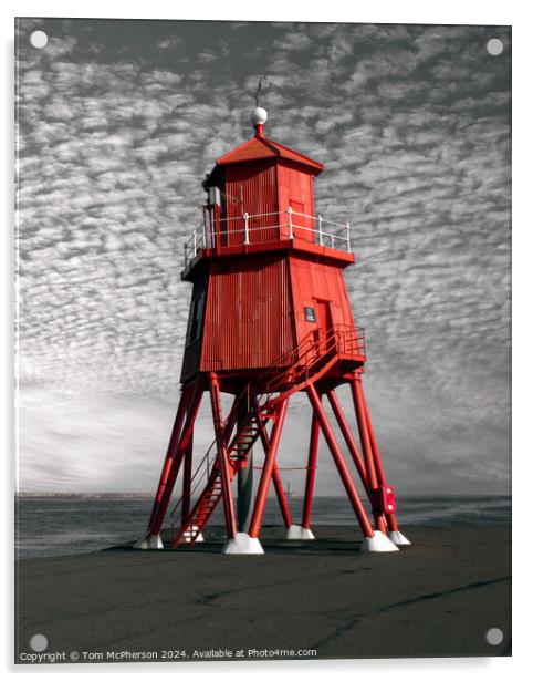 Herd Groyne Lighthouse Acrylic by Tom McPherson