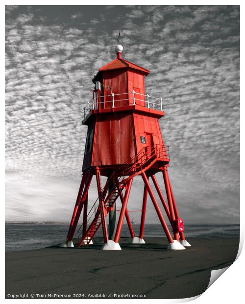 Herd Groyne Lighthouse Print by Tom McPherson