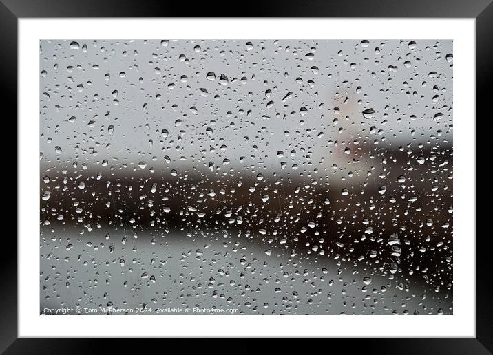 Rain on a Car Window Framed Mounted Print by Tom McPherson