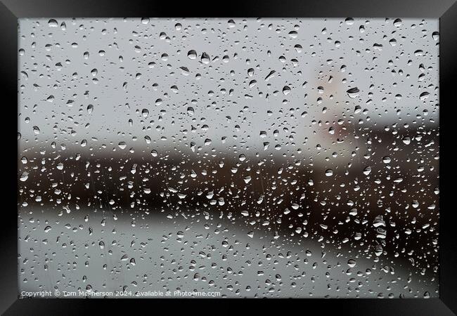 Rain on a Car Window Framed Print by Tom McPherson