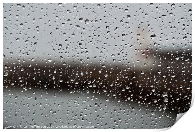 Rain on a Car Window Print by Tom McPherson