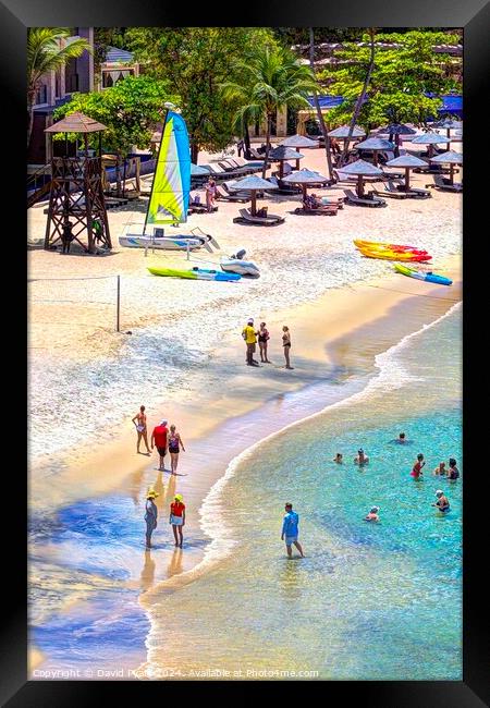 St Lucia Summer Beach Vista Framed Print by David Pyatt