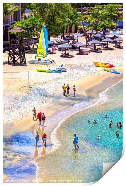 St Lucia Summer Beach Vista Print by David Pyatt