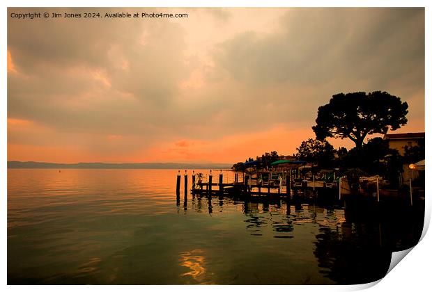 Super Silhouetted Sirmione Sunset Print by Jim Jones