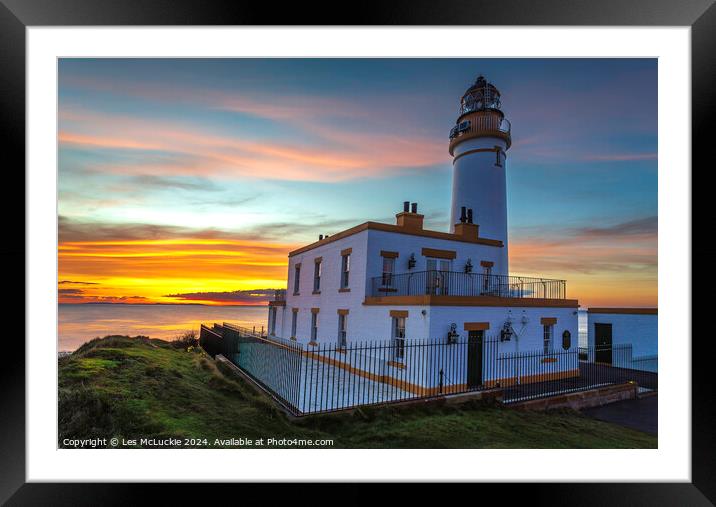 Turnberry Lighthouse Ayrshire Scotland Framed Mounted Print by Les McLuckie