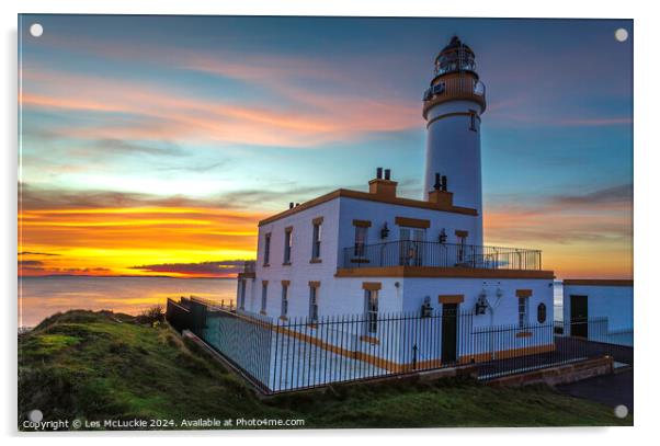 Turnberry Lighthouse Ayrshire Scotland Acrylic by Les McLuckie